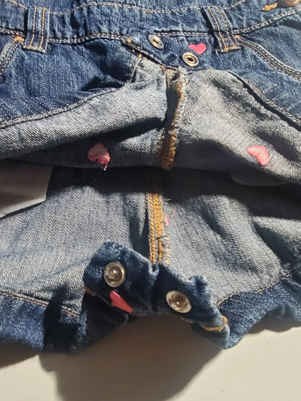 Oshkosh B’gosh Heart Embroidered Denim Shortalls sz 24 months